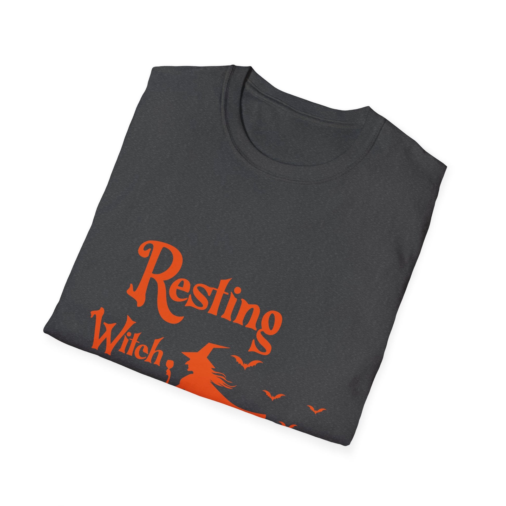 Witch Face Halloween T-Shirt — "Resting Witch Face" Orange Graphic