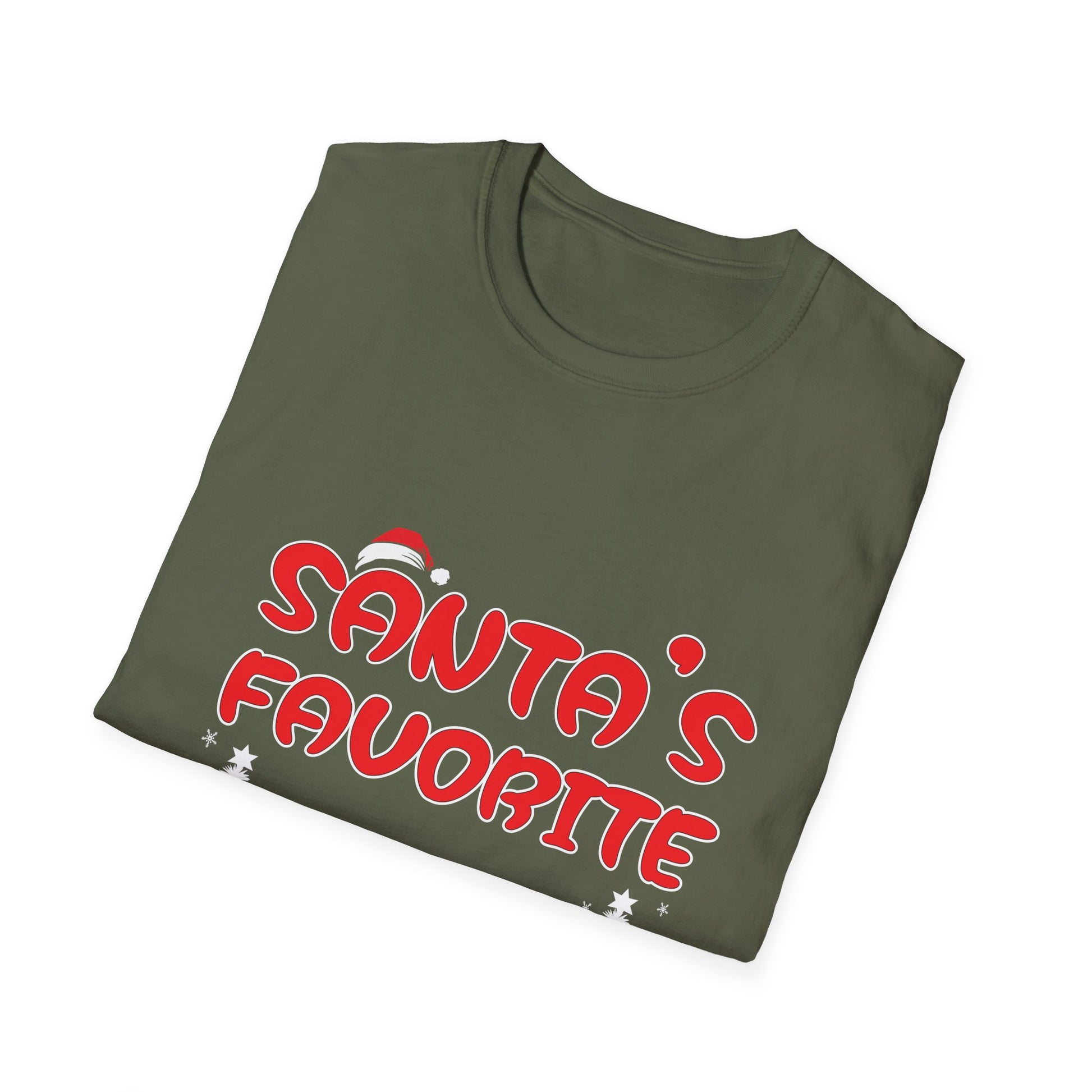 Santas Favorite Funny Naughty Adult Christmas Xmas Women T-Shirt-productor-mockup