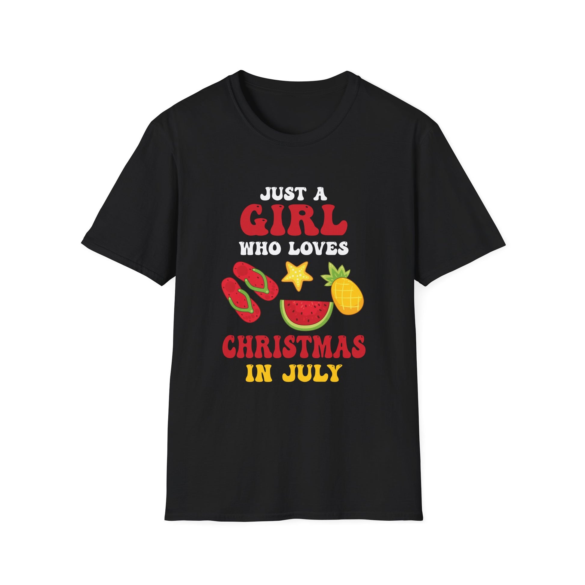 Christmas In July Shirt Girls Funny Summer Beach Vacation Unisex T-Shirt