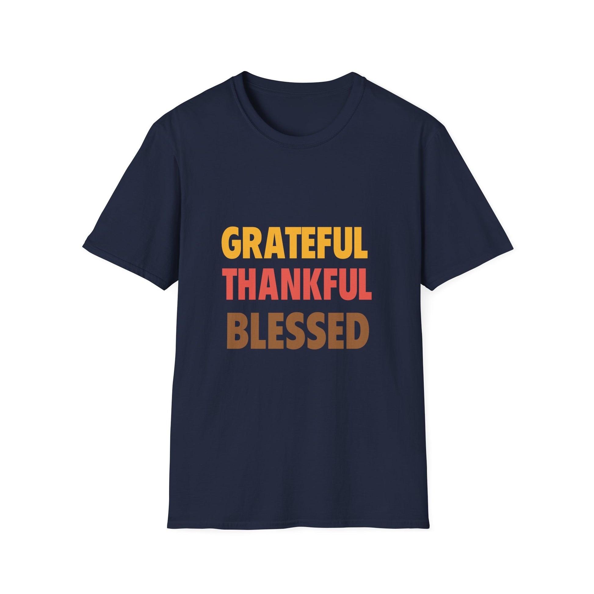 Grateful Thankful Blessed T-Shirt — Thanksgiving Fall Holiday Tee
