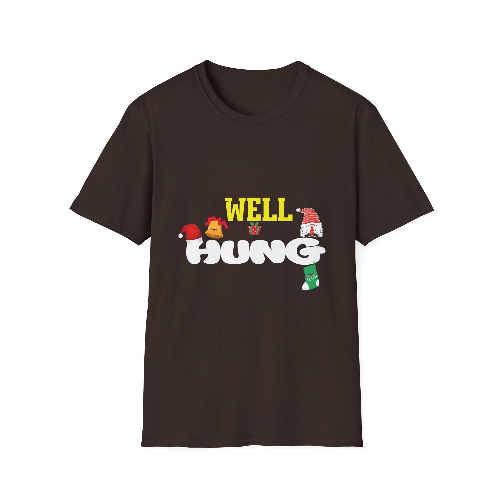 Naughty Christmas_ Well Hung_ Inappropriate Christmas_ Ugly Unisex Softstyle T-Shirt