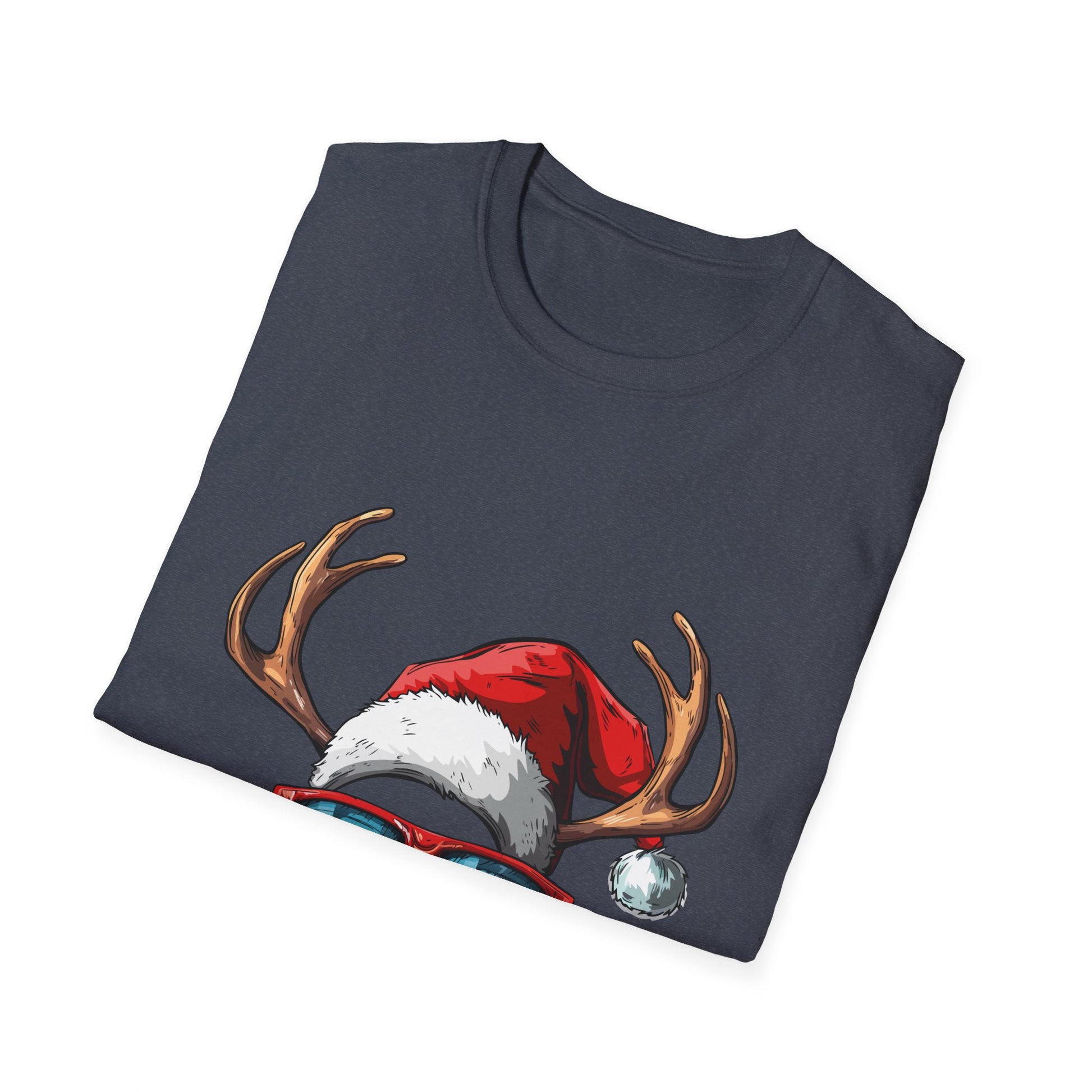 Christmas Reindeer Face Glasses Matching Family Christmas Unisex T-Shirt