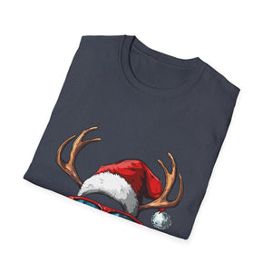 Christmas Reindeer Face Glasses Matching Family Christmas Unisex T-Shirt