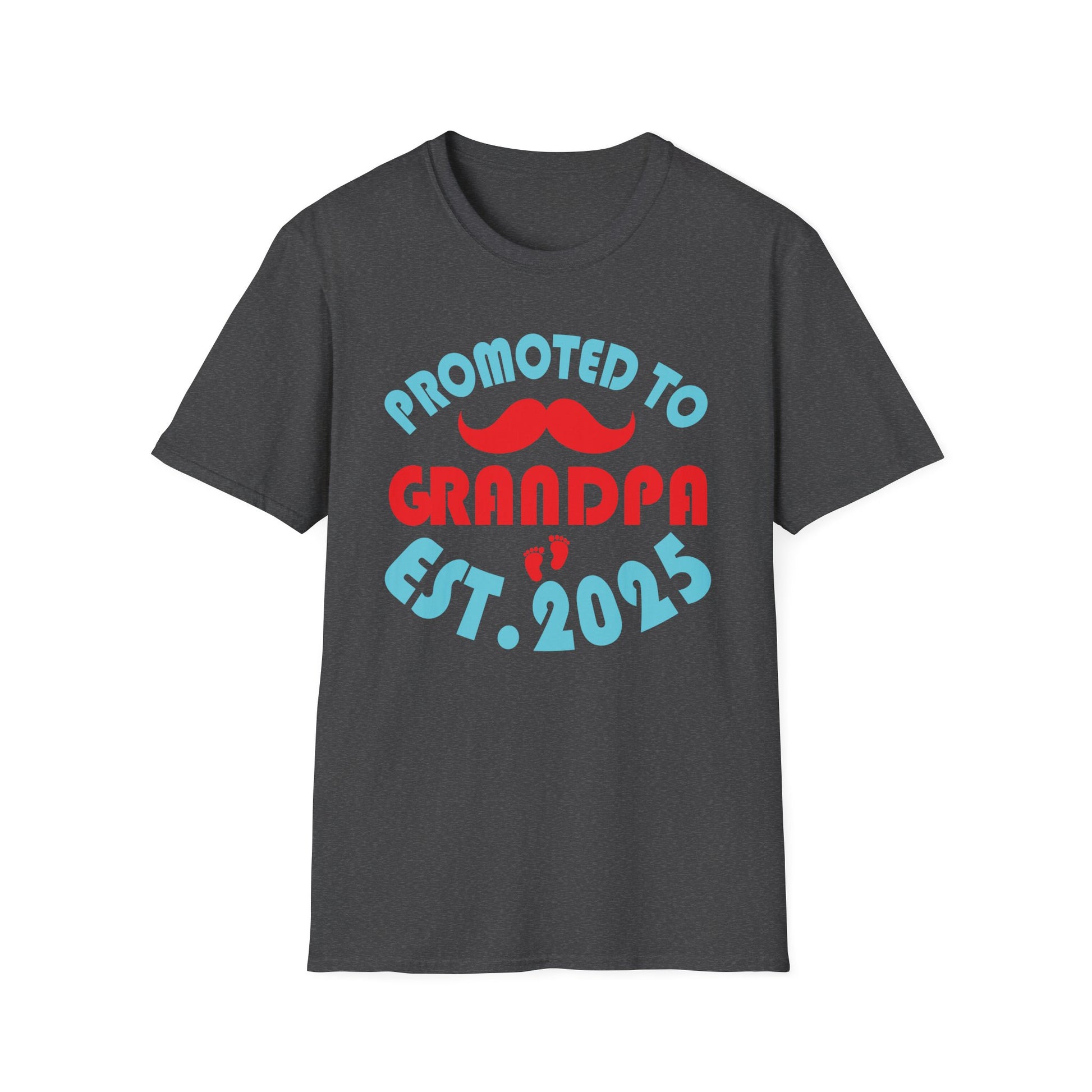 Promoted to Grandpa Est. 2025 T-Shirt — New Grandpa Announcement Tee