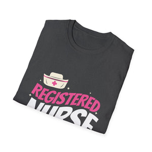 Registered Nurse T-Shirt — Pink Stethoscope & Nurse Hat