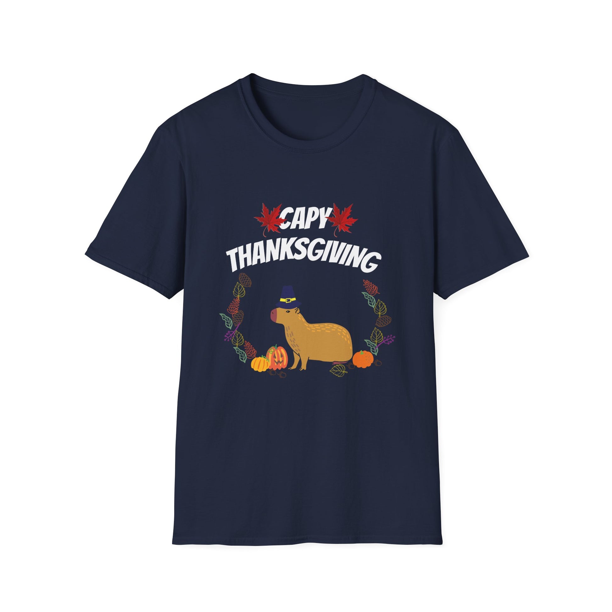 Capybara Thanksgiving T-Shirt — Cute Fall Turkey Capy Design for Thanksgiving  Unisex T-Shirt