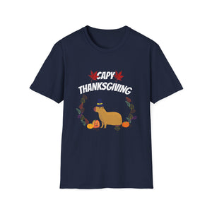 Halloween Capybara T-Shirt — Cute Fall Pumpkin & Witch Hat Design  Unisex T-Shirt