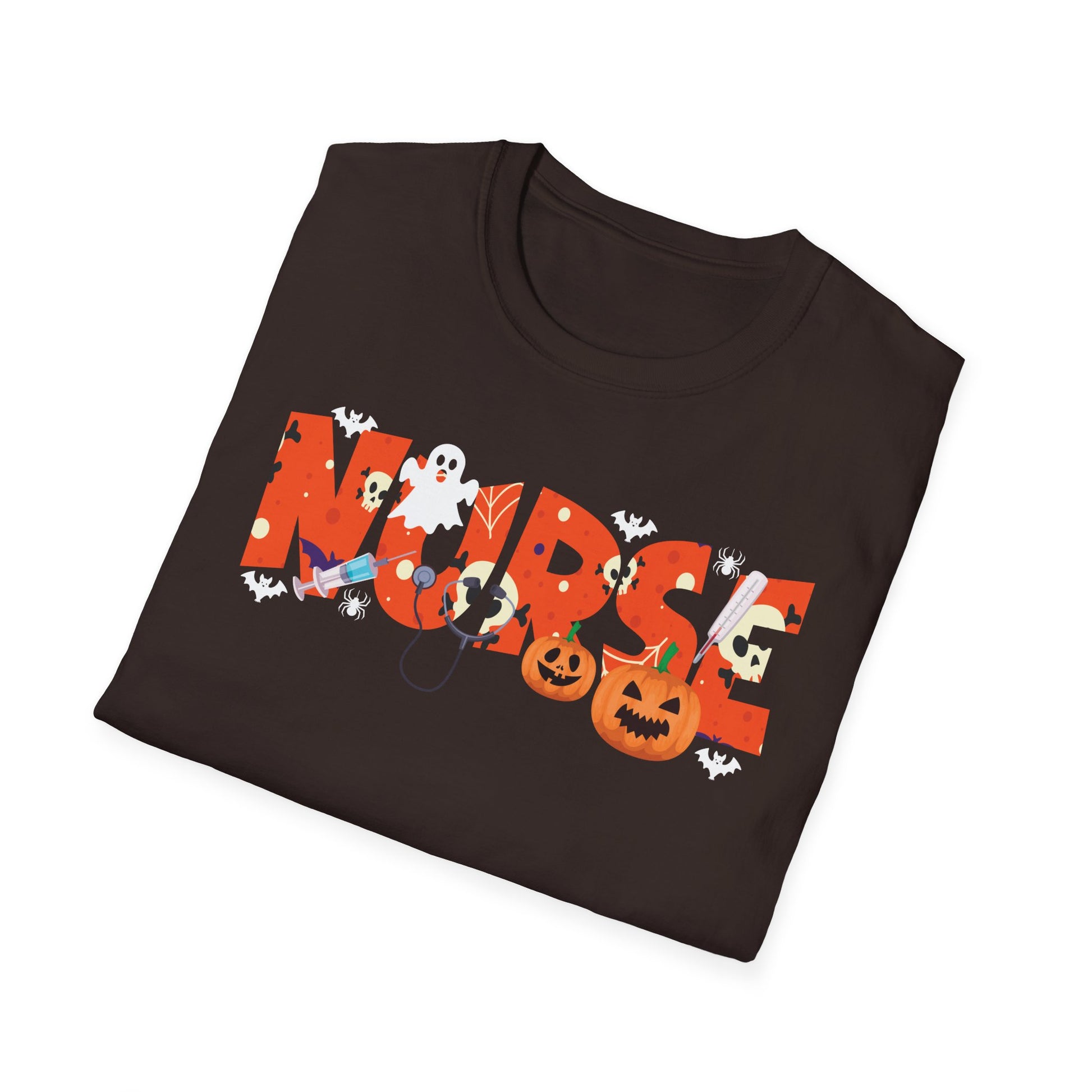 Nurse Halloween T-Shirt — Cute Ghosts & Pumpkin Medical Tee