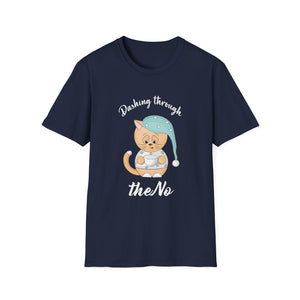 Christmas Cat Dashing Through The No Coffee Grumpy Christmas Unisex T-Shirt