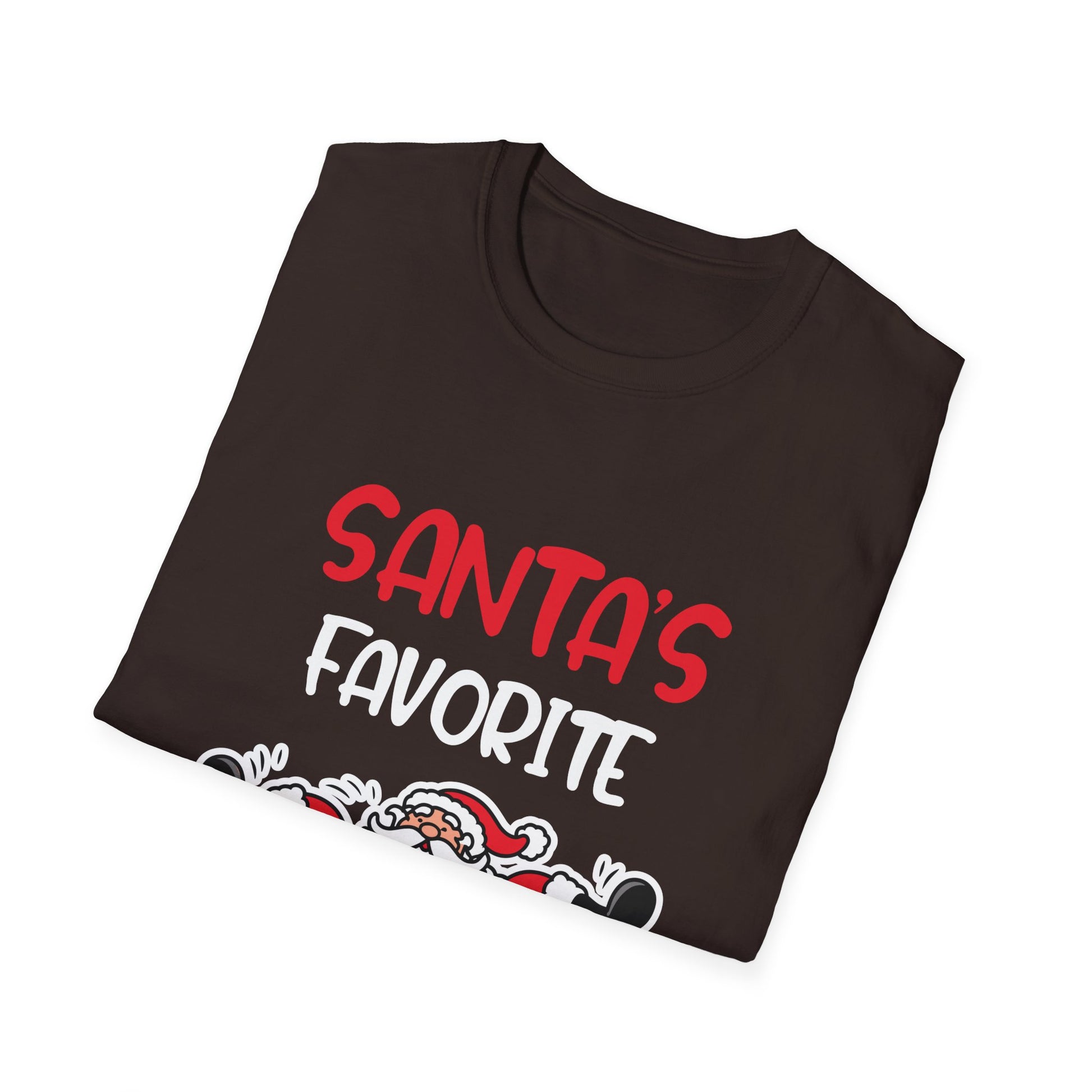 Santa's Favorite T-Shirt — Funny Christmas Tee with Santa in Chimney