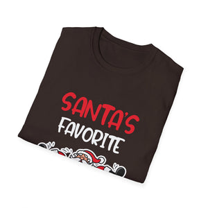 Santa's Favorite T-Shirt — Funny Christmas Tee with Santa in Chimney