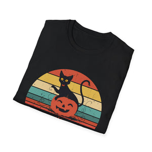 Black Cat sitting in a Pumpkin for Cat Lover - Halloween T-Shirt