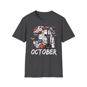 October Skull T-Shirt — Halloween October Graphic Tee