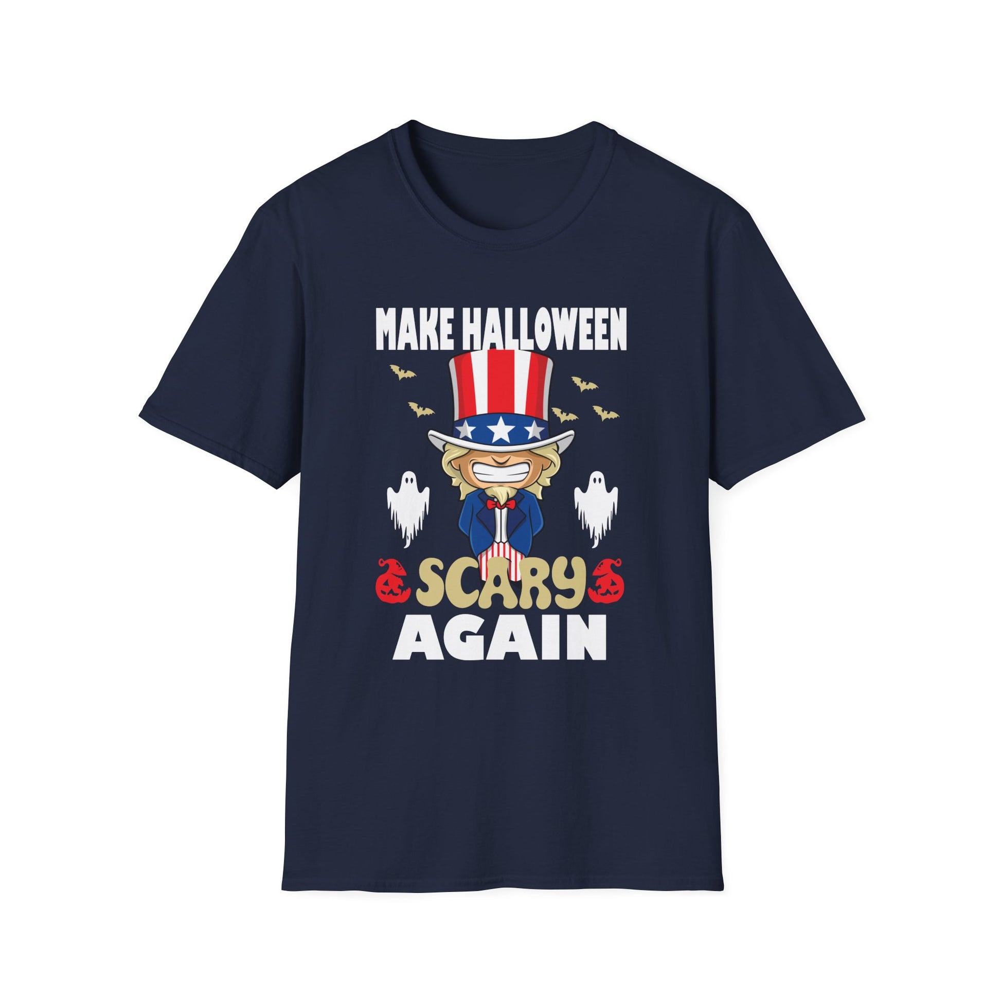 Make Halloween Scary Again T-Shirt — Patriotic Uncle Sam Cat Halloween Tee