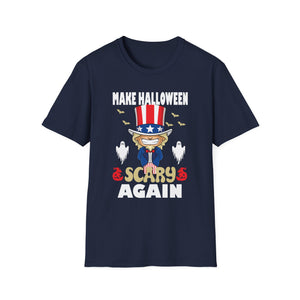 Make Halloween Scary Again T-Shirt — Patriotic Uncle Sam Cat Halloween Tee