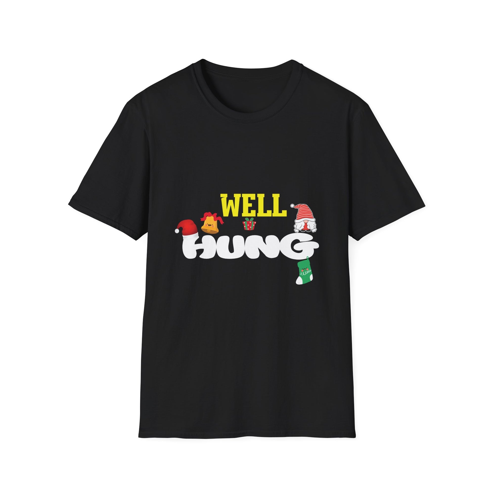 Naughty Christmas_ Well Hung_ Inappropriate Christmas_ Ugly Unisex Softstyle T-Shirt