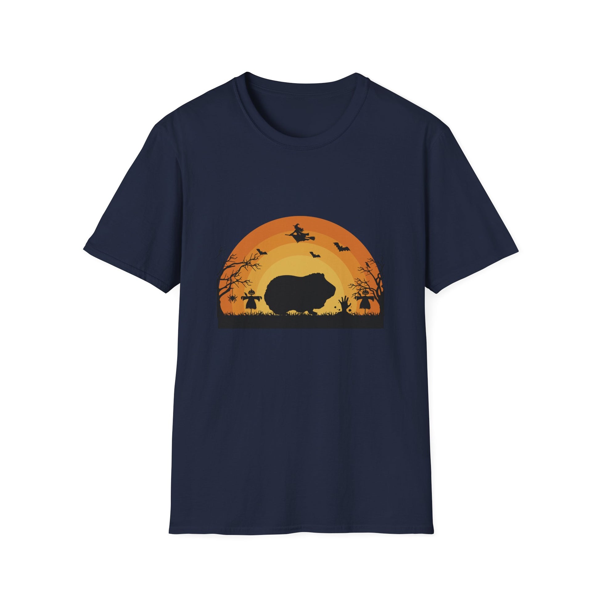 Halloween Hippo T-Shirt – Spooky Sunset Silhouette Shirt