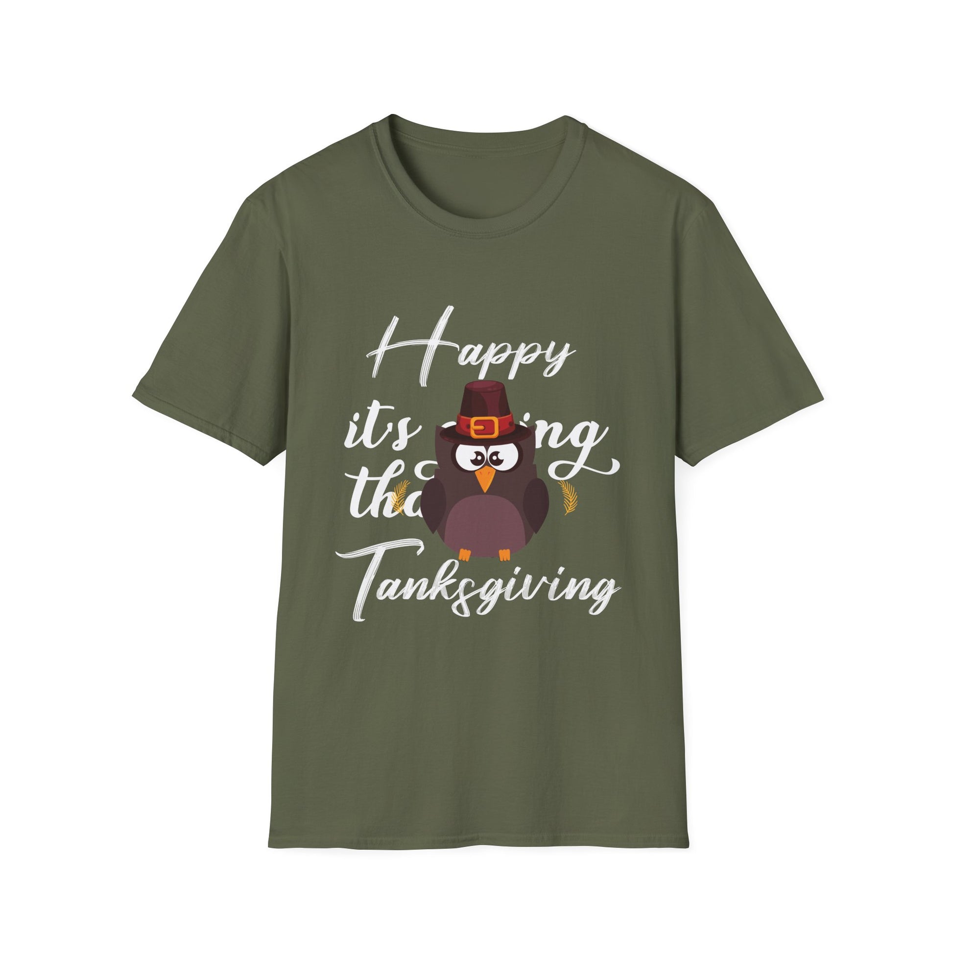 Thanksgiving T-Shirt — "Happy it's turkey time Thanksgiving" Cute Pilgrim Turkey Tee