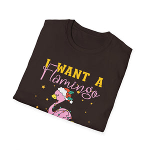 I Want a Flamingo for Christmas T-Shirt