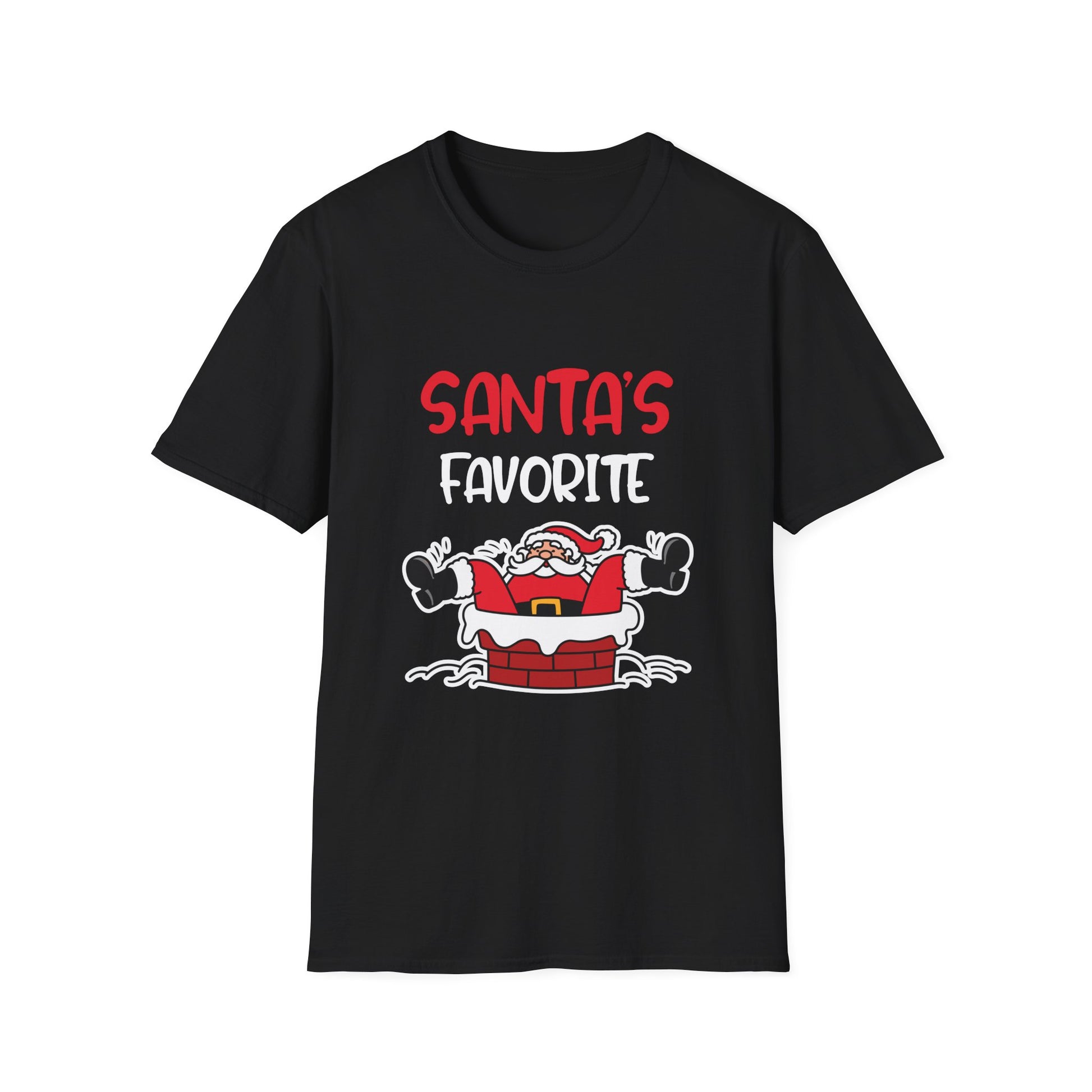 Santa's Favorite T-Shirt — Funny Christmas Tee with Santa in Chimney