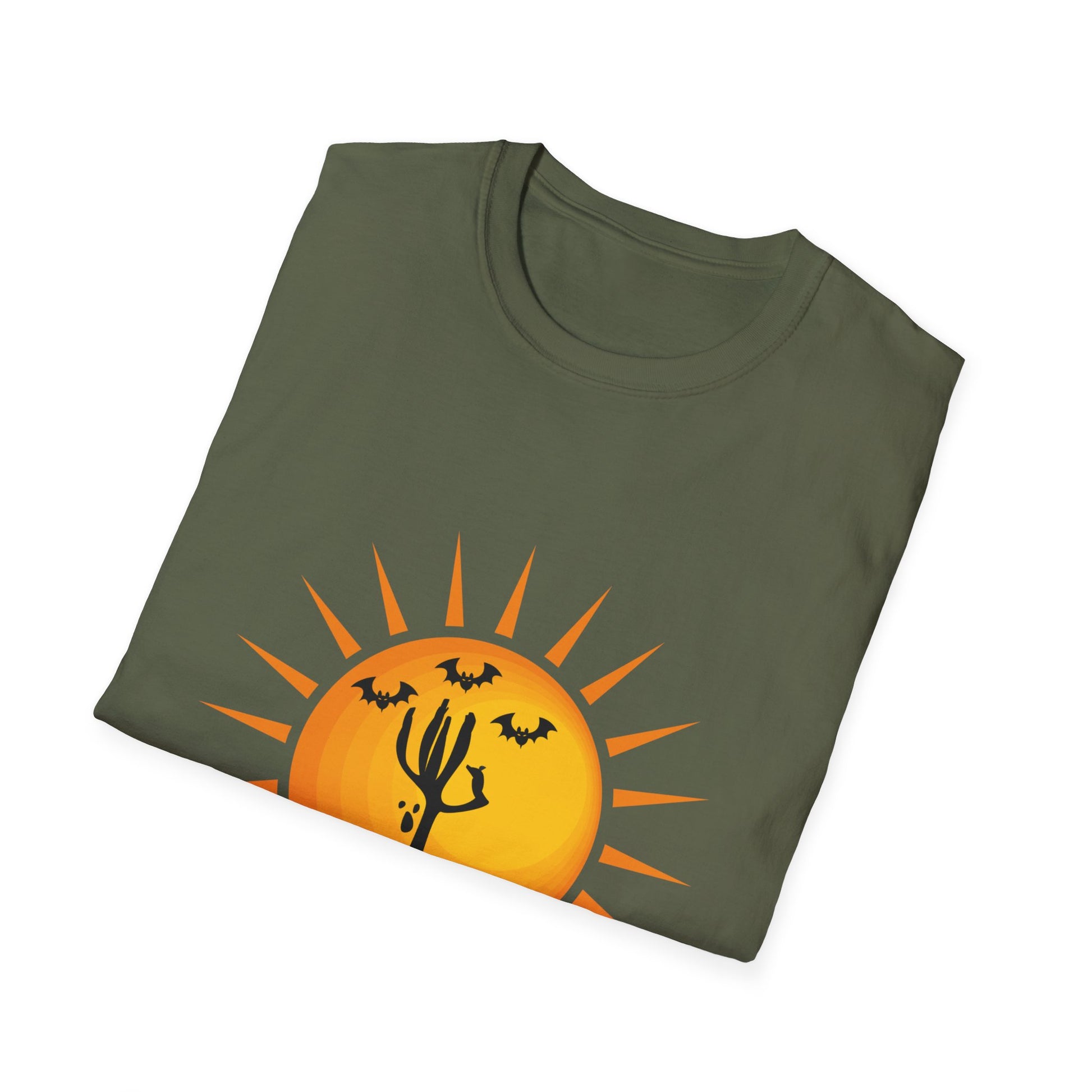 Desert Sun Halloween T-Shirt — Spooky Cactus Silhouette Tee