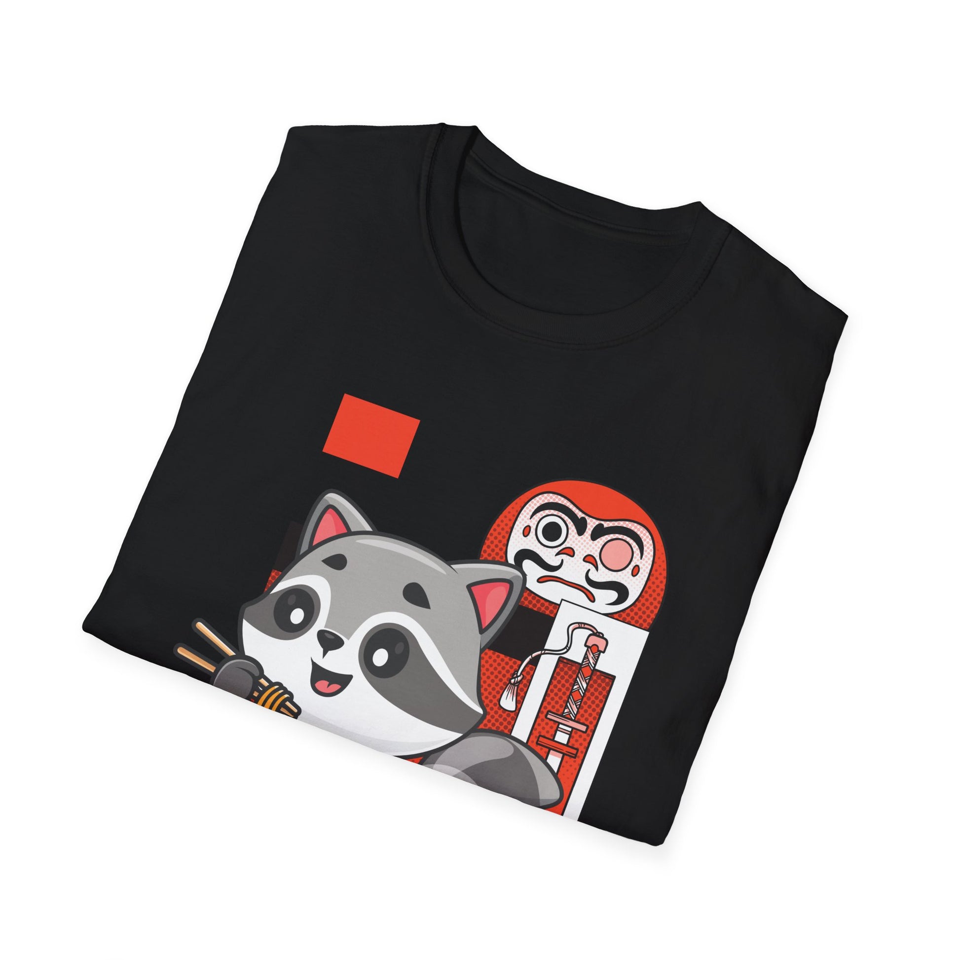 Funny Cat Eating Ramen Vintage Japanese Noodles Unisex T-Shirt
