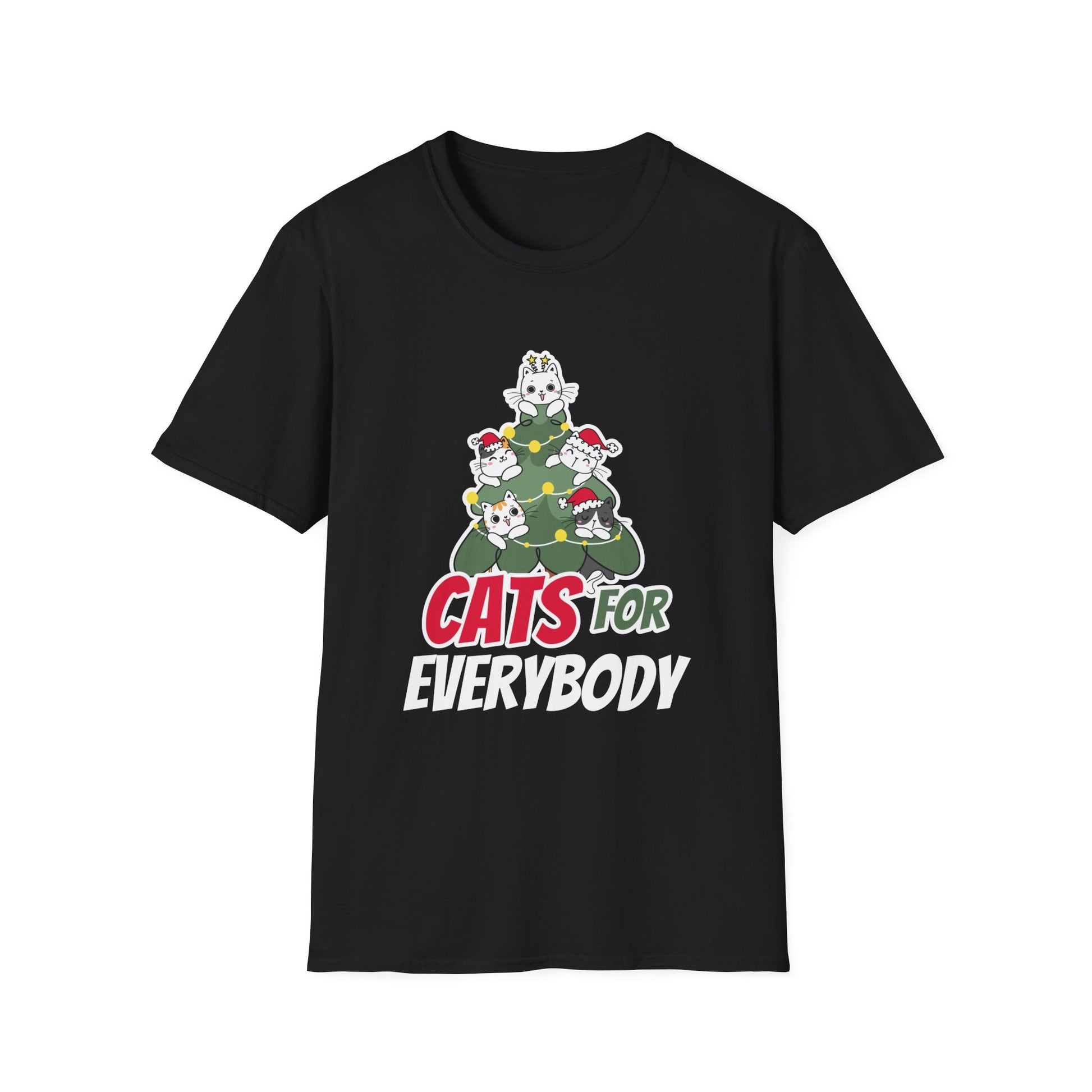 Cats For Everybody Christmas Cat Funny Xmas Women Santa Unisex T-Shirt