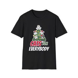 Cats For Everybody Christmas Cat Funny Xmas Women Santa Unisex T-Shirt
