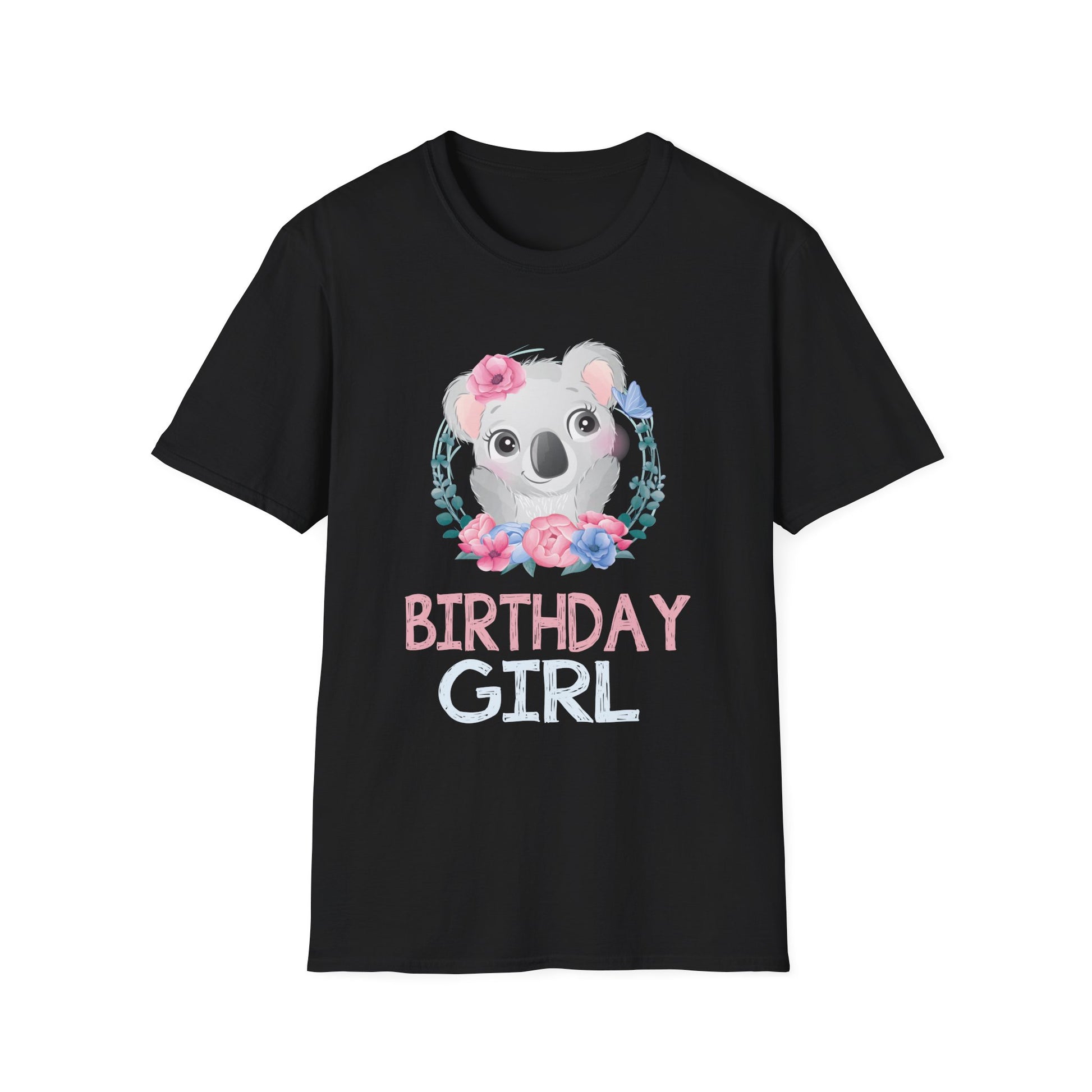 Birthday Girl Koala T-Shirt — Cute Floral Kids' Birthday Tee