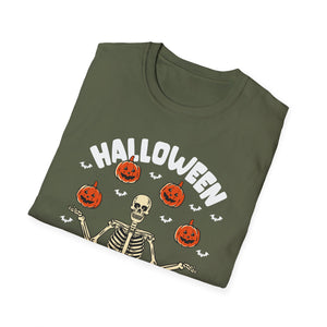 Halloween Gives Me Life T-Shirt — Skeleton & Pumpkins Halloween Shirt