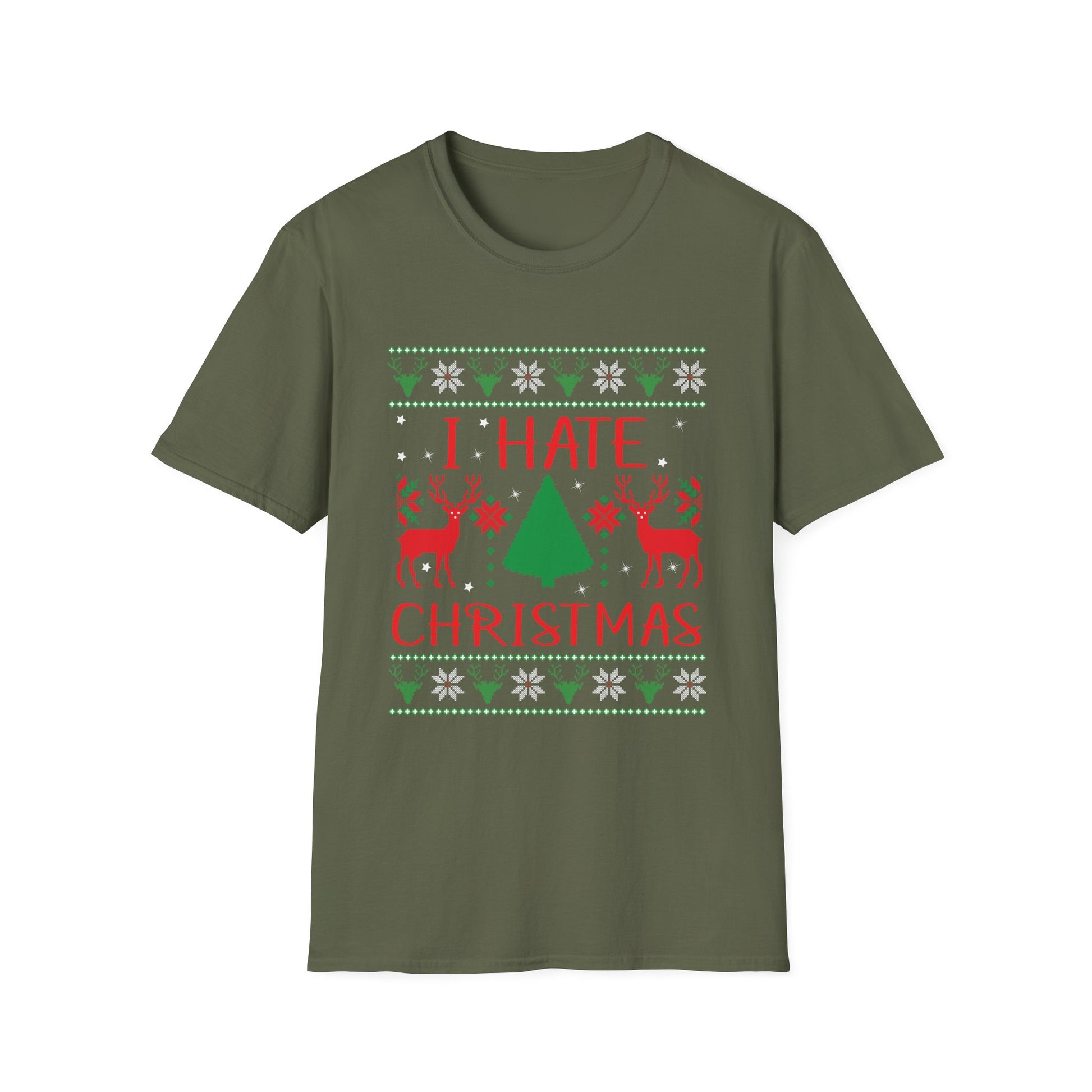 I Hate Christmas T-Shirt - Funny Anti-Christmas Ugly Sweater Design