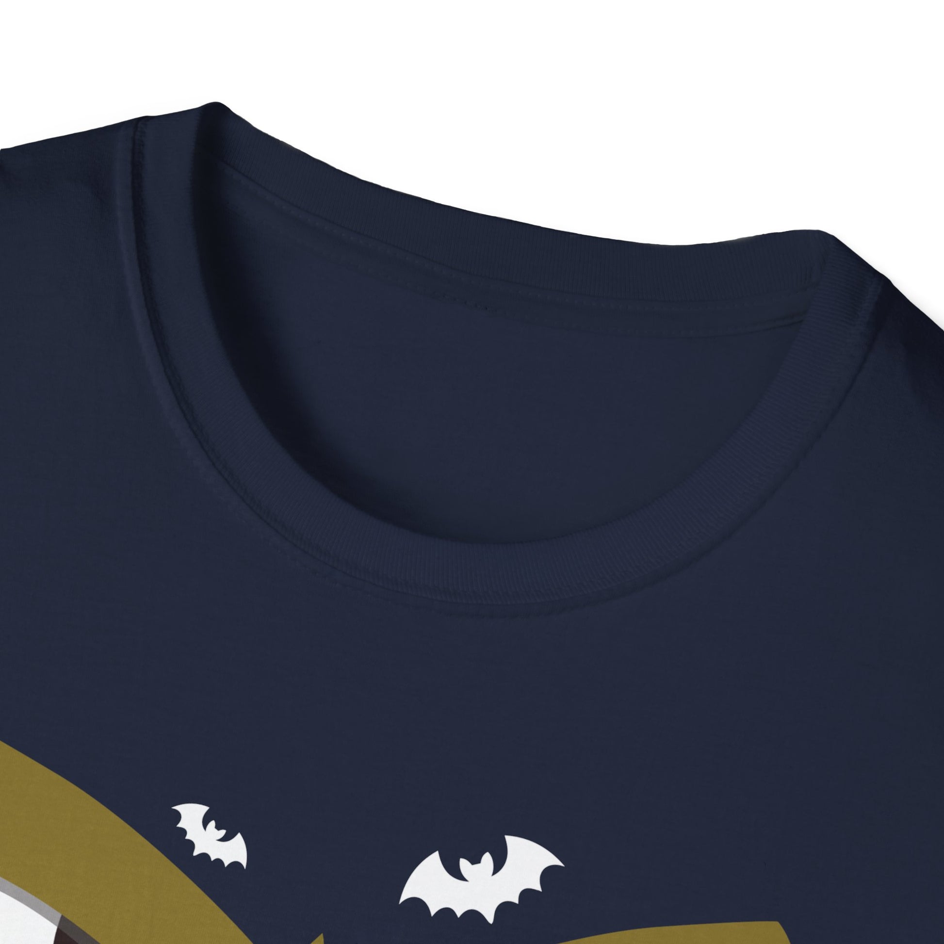 Scary Halloween Monster Face T-Shirt — Creepy Grinning Design with Spider Web