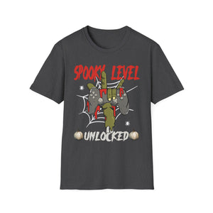 Spook Level Unlocked T-Shirt — Funny Halloween Gamer Tee