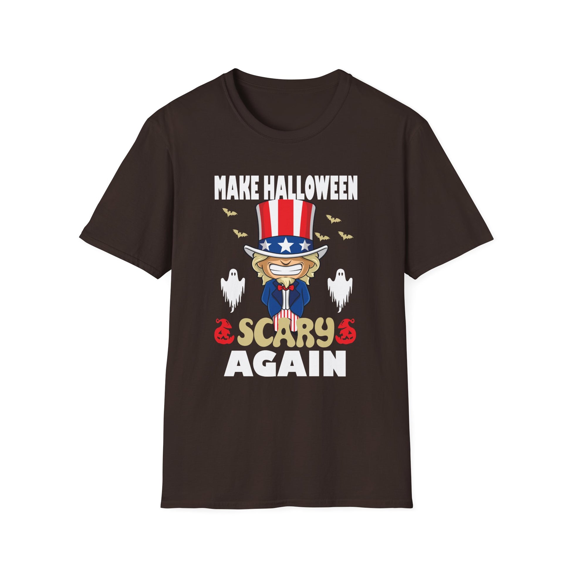 Make Halloween Scary Again T-Shirt — Patriotic Uncle Sam Cat Halloween Tee