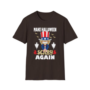 Make Halloween Scary Again T-Shirt — Patriotic Uncle Sam Cat Halloween Tee