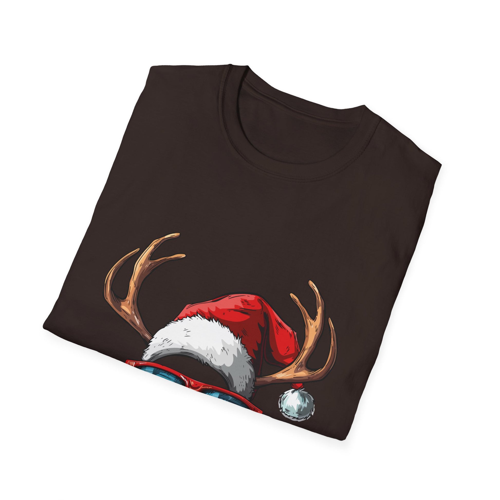 Christmas Reindeer Face Glasses Matching Family Christmas Unisex T-Shirt