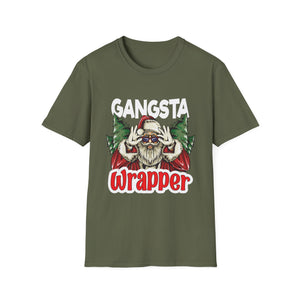 Gangsta Wrapper Christmas T‑Shirt — Funny Santa Holiday Tee