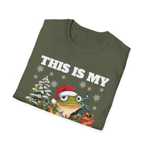 This Is My Christmas Pajama Shirt T‑Shirt — Funny Frog Santa Holiday Tee