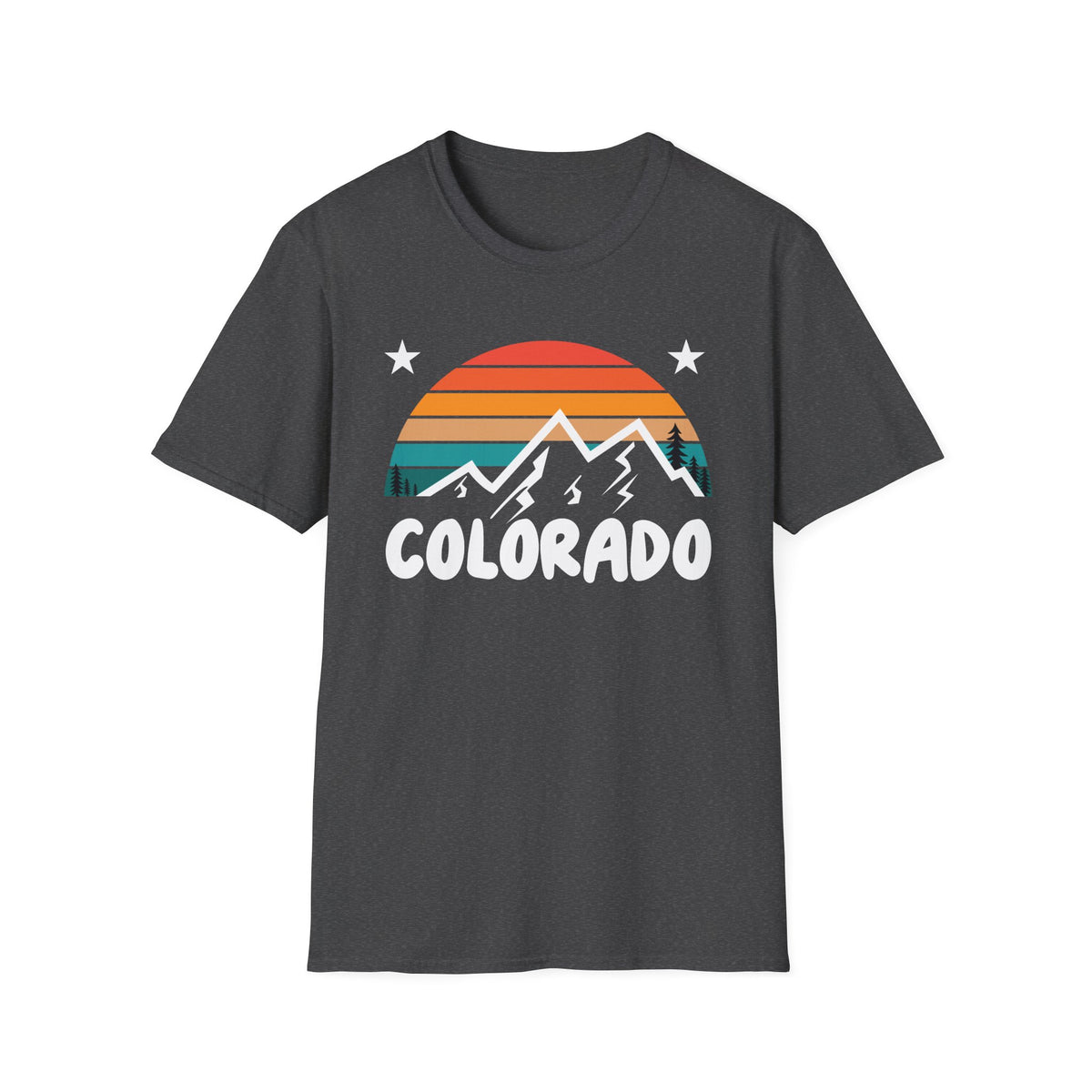 Colorado Retro Mountain T-Shirt — Vintage Sunset Rockies Tee