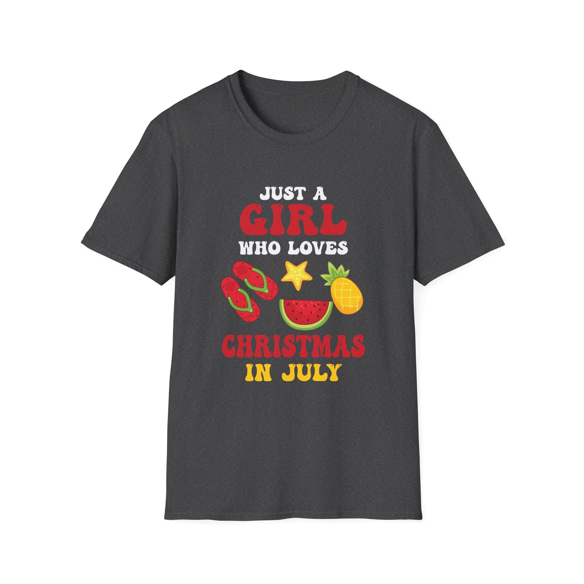 Christmas In July Shirt Girls Funny Summer Beach Vacation Unisex T-Shirt