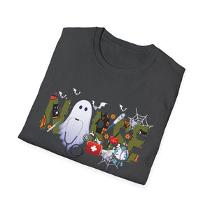 Cute Halloween Nurse Nursing Zombie Halloween Pattern TeeUnisex Softstyle T-Shirt