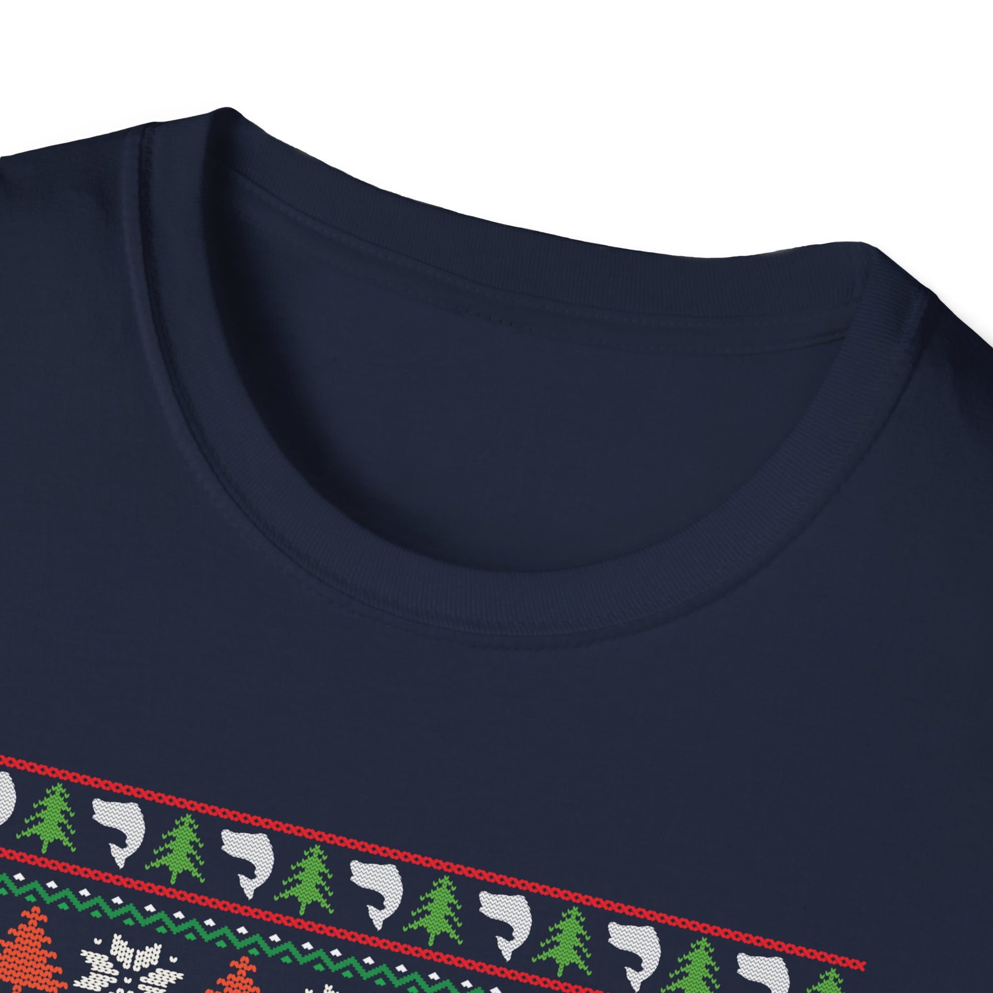 Shark Christmas Santa Hat Ugly Christmas Sweater Unisex Softstyle T-Shirt
