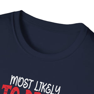 Most Likely to Drink With The Elves Elf Drinking Christmas Unisex T-Shirt