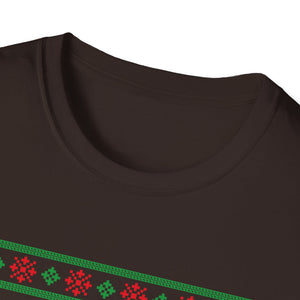 Electric Guitar Christmas T-Shirt — Holiday Ugly Sweater Style for Musicians