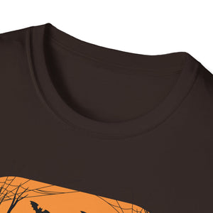 Halloween Black Cat T-Shirt — Spooky Pumpkin & Bats Tee