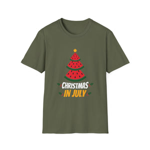 Christmas In July Watermelon Xmas Tree Summer Men Women Kids Unisex T-Shirt