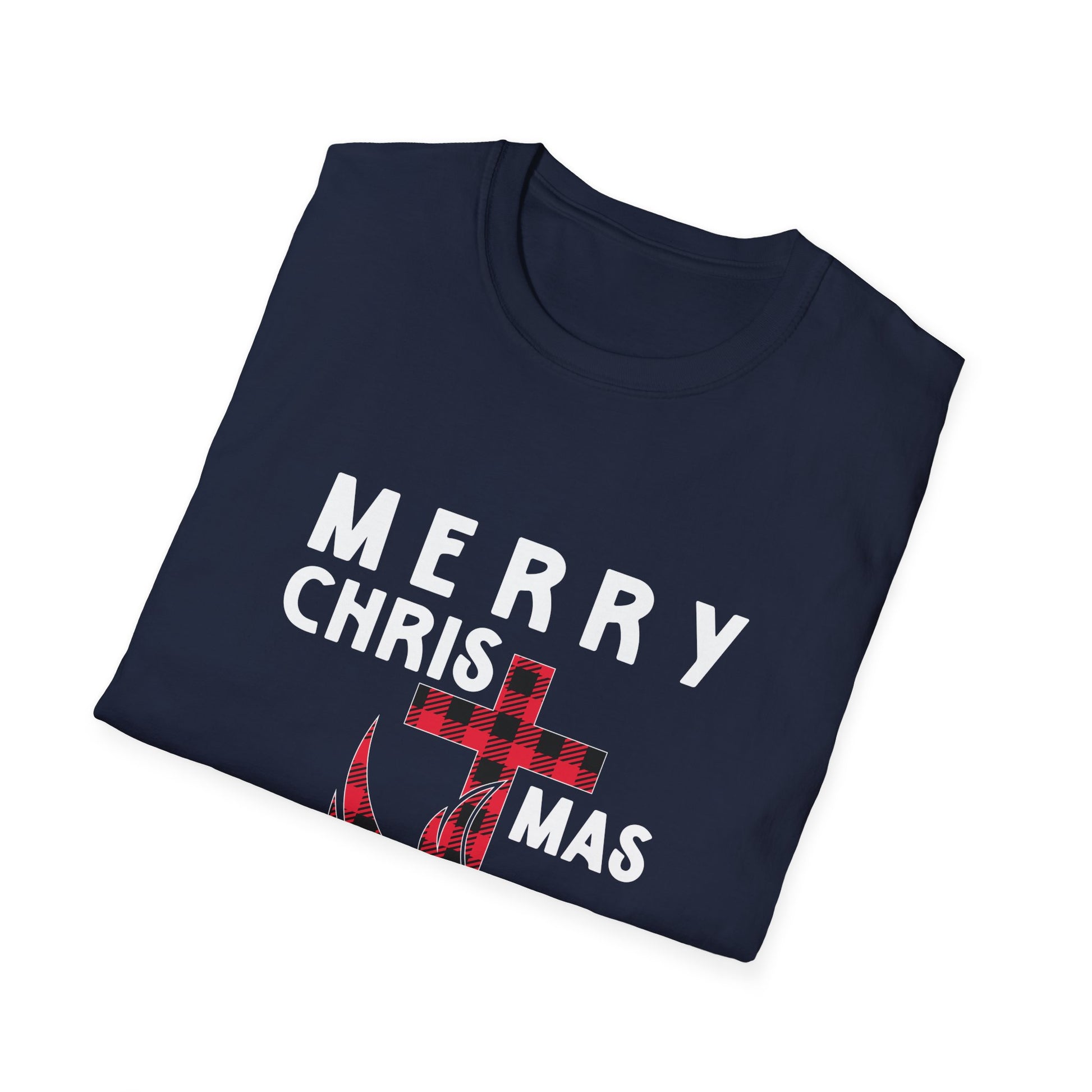 Christmas Plaid Dove T-Shirt — "Merry Chris(t)mas" Holiday Tee