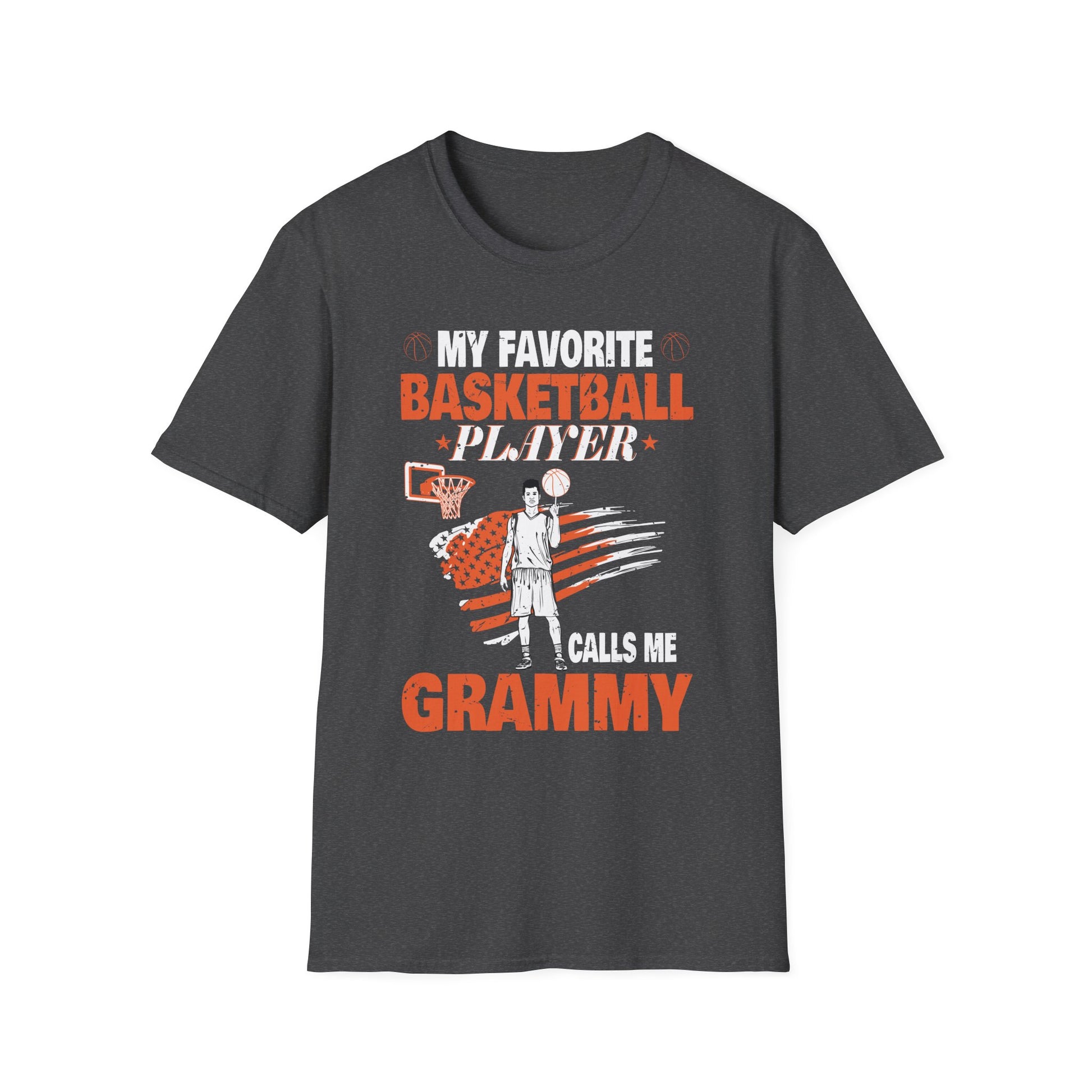 My Favorite Basketball Player Calls Me Grammy USA Flag Unisex T-Shirt