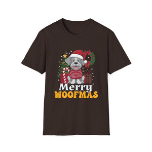 Miniature Schnauzer Merry Woofmas Christmas Dog Unisex Softstyle T-Shirt