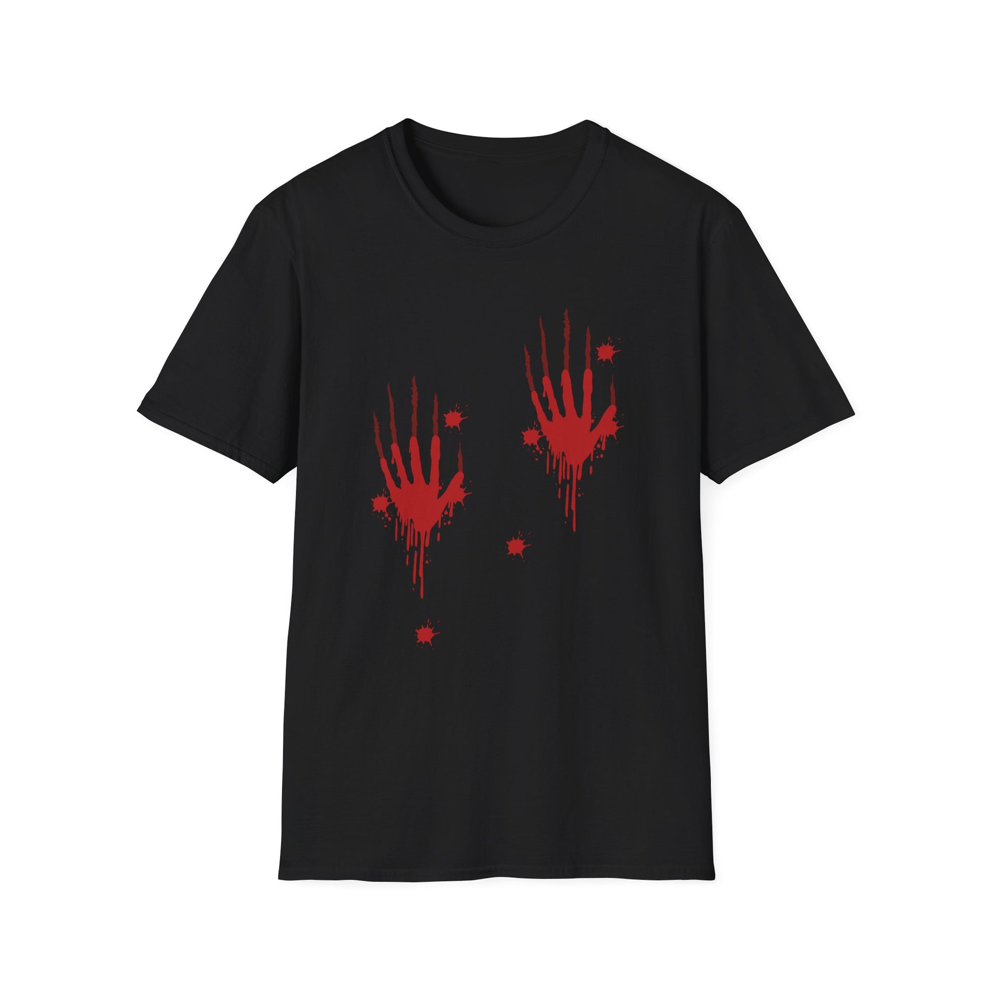 Horror Red Bloody Handprints T-Shirt — Halloween Graphic Tee